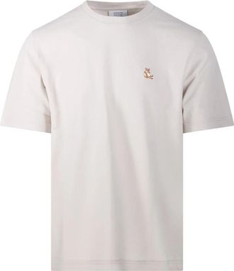Maison Kitsun&eacute; Chillax Fox Comfort T-shirt - Heren - T-shirts - Beige - L - Katoen - Tops