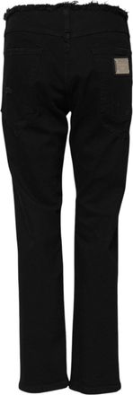 Dolce & Gabbana Womens Black Cotton Mid Waist Flared Denim Jeans Clothing