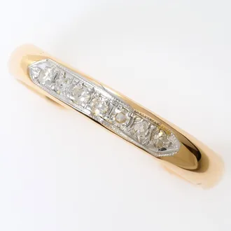 C&A Pink Gold White Gold Pink Gold (18K) White Gold (18K) Band Ring (Pre-Owned)