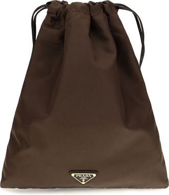 Prada Womens Clutch Bag Wish Re-Nylon Bruciato Brown Polyamide