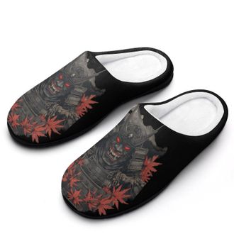 Generic Fall Leaves Armors-Masks-Japanese Womens Slippers Warm House Slippers Indoor House Shoes with Anti-Skid Rubber Sole