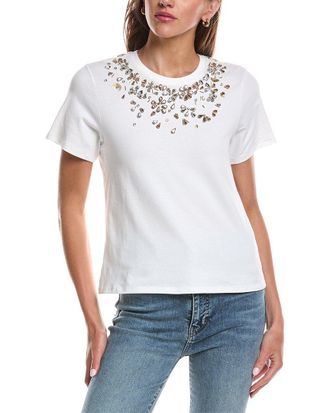 Cinq &agrave; Sept Tumbling Flowers Shrunken T-Shirt