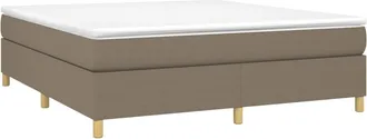 vidaXL Vidaxl - Cama Box Spring Con Colch&oacute;n Tela Gris Taupe 160x200 Cm