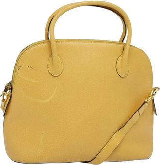 Celine Handbag Leather Yellow Leather Handbag (Pre-Owned)