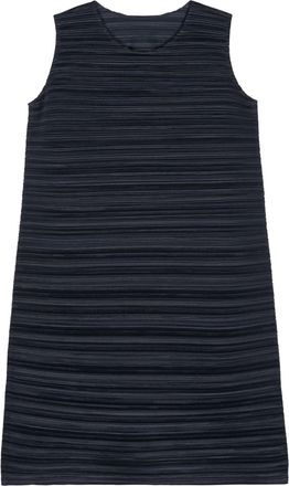 Pleats Please Issey Miyake Sheer Bounce pleated midi dress - women - Polyester - 5 - Blue