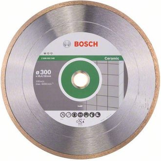 Bosch Diamanttrennscheibe Standard For Ceramic, 300 X 30+25,40 X 2 X 7 Mm -2608602540