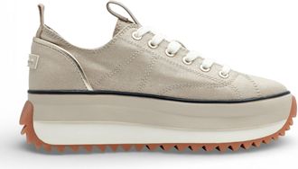 Tamaris Womens Platform Trainers Beige Lace-Up Sneaker Shoes
