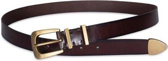 AllSaints Calfskin Leather Belt in Brown at Nordstrom, Size X-Small