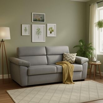 Dmora Sof&aacute; Cama 2 Plazas Seui, Desenfundable, Con Almacenaje Hecho En Italia, Apertura Abatible, 185x95 Cm Gris