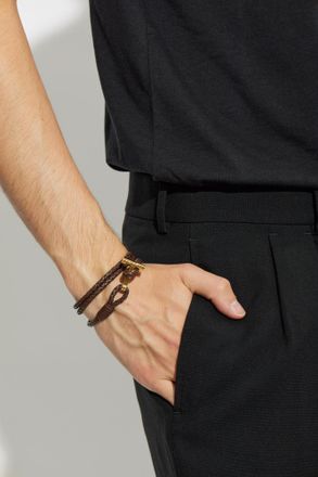Tom Ford Leather Bracelet, Mens, Brown