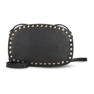 Valentino Garavani Cross Body Bags, female, Black, Size: ONE SIZE Rockstud shoulder bag in leather