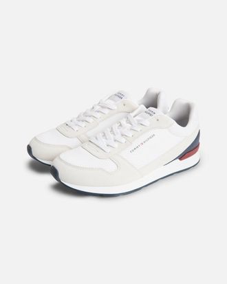 Tommy Hilfiger Mens Trainers in White Leather - Size UK 10.5