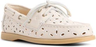 Sperry Top-Sider Authentic Original 2-Eye Embroidered Boat Shoe in Cream at Nordstrom, Size 7.5