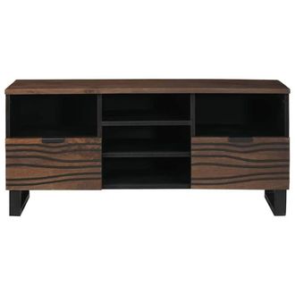Berkfield Home TV Cabinet 100x33.5x46 cm in Solid & Engineered Wood in Brown