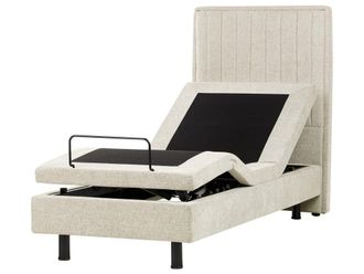 Beliani Cama individual de tejido beige 80x200
