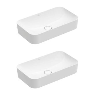 Villeroy & Boch Villeroy&boch - Conjunto De Dos Lavabos Sobre Encimera Villeroy Et Boch Acabado Piedra Blanco Cer&aacute;micaplus