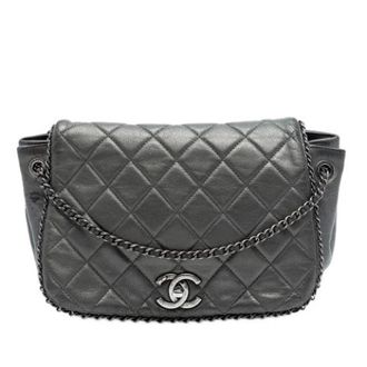 Chanel Pre-owned Quilted Crossbody Bag - Dames - Pre-owned - Grijs - Maat: ONE Size Leer
