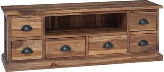 vidaXL Soporte De Tv Natural 110 X 30 X 40 Cm Madera De Teca Maciza Vidaxl