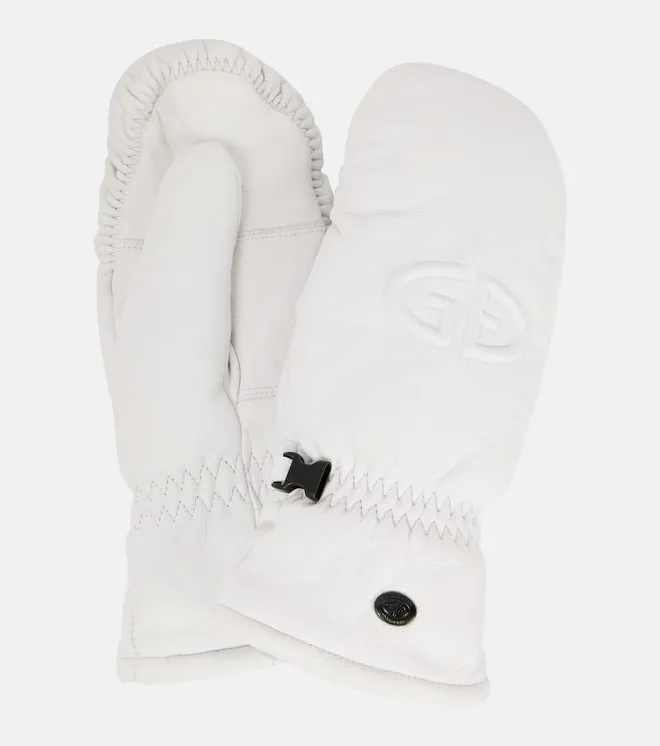Hilja leather ski mittens