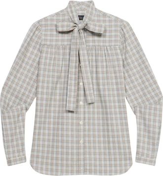 Brooks Brothers Overhemden, Dames, Grijs, XS, Katoen, Micro Check Katoenen Overhemd