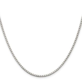 Diamond2Deal Sterling Silver 2mm Box Chain Necklace