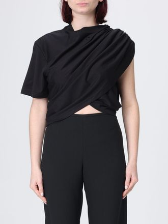 Courr&egrave;ges Top in cotone drappeggiato Courr&Egrave;ges