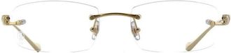 Cartier Accessoires, unisex, Geel, ONE Size, Leer, Ct 0061O 002 Optisch Montuur