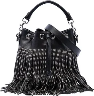 Saint Laurent Pre-owned Saint Laurent Small Studded Calfskin Emmanuelle Fringe Bucket Bag Ladies TR2N2EPOI67Y6DNH