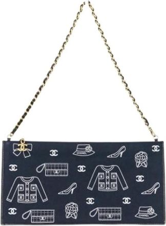 Chanel Pre-owned Shoulder Bags, female, Black, Size: ONE SIZE Pre-owned Canvas Shoulder Bag