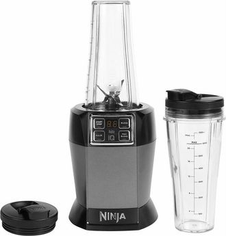 Ninja Batidora De Vaso Individual, 1000 W, 2 Programas Autom&aacute;ticos, Batir, Max Blend, Pulsar, 2 Vasos De 700 Ml Con Tapa, Tecnolog&iacute;a Auto-iq, Piezas Aptas P