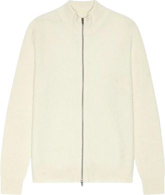 Les Deux Truien & Vesten, Heren, Wit, XL, Wol, Wool Rib Zipper Knit