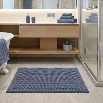 KASANOVA Tappeto bagno ciniglia 50x80 cm blu Rug