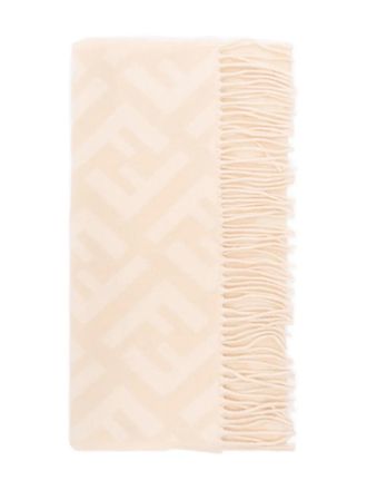 Fendi Kasjmier sjaal met FF-logo - Beige