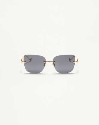 Valentino Occhiale Geometrico In Metallo Donna ORO/GRIGIO 54
