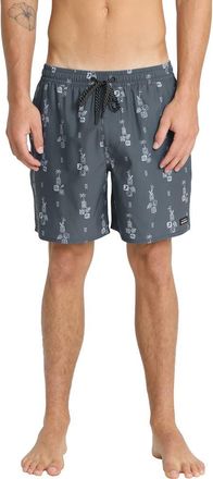 Quiksilver Mix Pack Print Swim Trunks in Dark Slate at Nordstrom, Size Xx-Large