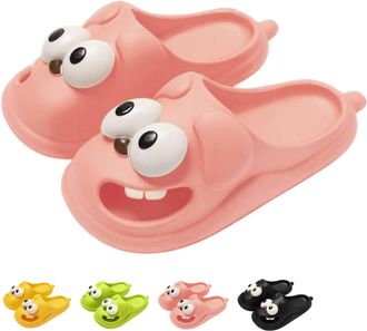 Generic Tongue Kiss Slippers for Women Men, Funny 3D Cartoon Big Eye Dog Slipper Couples, Comfortable and Non-slip (Pink, One Size, Adult, Women, 5.5, Numeric