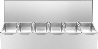 OEM Dispensador De Condimentos, 6 Compartimentos, Fabricado En Acero Inoxidable Apto Para Uso Alimentario, Apto Para Lavavajillas