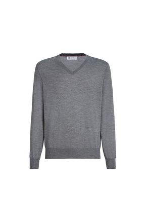 Brunello Cucinelli Cashmere and silk lightweight sweater in Dark Grey at Nordstrom, Size 50 It