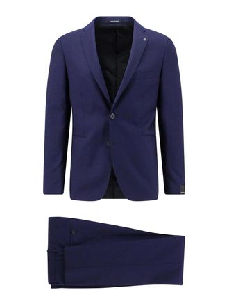 Tagliatore Virgin wool suit with removable iconic brooch