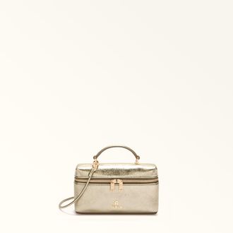 Furla Camelia Mini Bag Vaniglia Beige Piuma Metal Calf Leather Woman