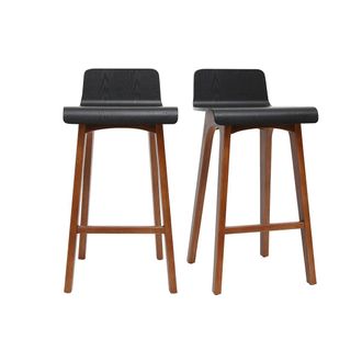 Miliboo Set De 2 Taburetes De Cocina N&oacute;rdicos Nogal Y Negro 65 Cm Baltik