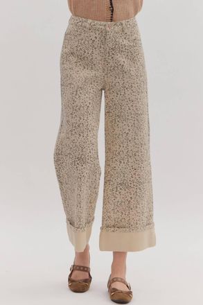 Entro Cuffed Ankle Length Pants In Leopard
