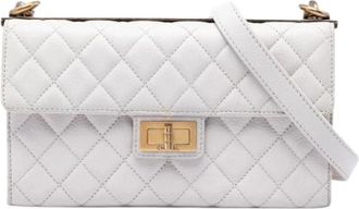 Chanel Pre-owned Leather chanel-bags - Dames - Vintage Schoudertas - Wit - ONE Size - Vintage