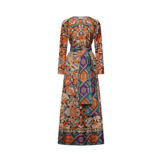 Pierre-Louis Mascia Maxi Dresses, female, Multicolor, Size: XS Aloe Silk Dress