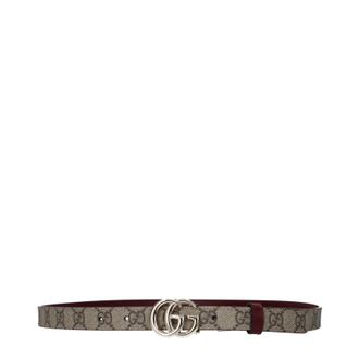 Gucci Donnas Cintura In Tessuto Beige/Bordeaux