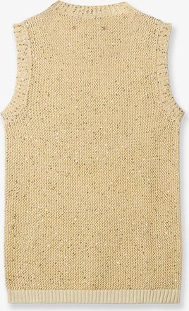 Golden Goose Womens Sequin Sweater Melyssa Beige Polyamide