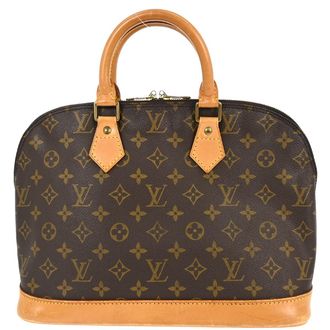 Louis Vuitton Alma Handbag Monogram Canvas Brown Canvas Handbag (Pre-Owned)