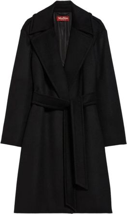 Max Mara Tigre Studio Collectie - Dames - Jas met riem - Zwart - M - Jassen