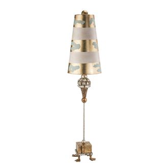 Loops Table Lamp Duck Feet Gold Leaf Acid Etched Base Striped Shade LED E27 100W