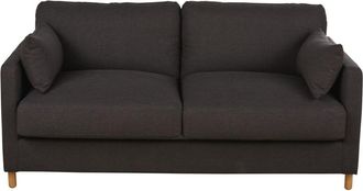 Maisons du monde Sofá cama de 3/4 plazas de tela gris antracita, colchón de 14 cm